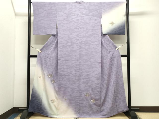 平和屋着物●訪問着　刺繍　松皮菱花文　暈し染め　金糸　鬼しぼ縮緬　正絹　逸品　CABK2755gh