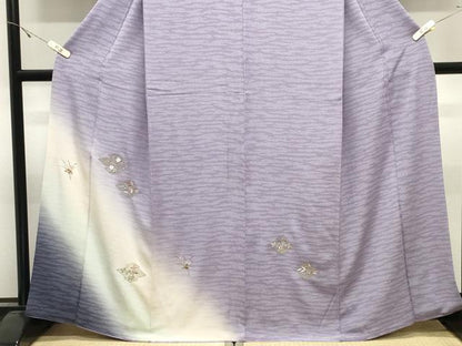 平和屋着物●訪問着　刺繍　松皮菱花文　暈し染め　金糸　鬼しぼ縮緬　正絹　逸品　CABK2755gh