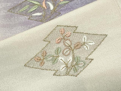平和屋着物●訪問着　刺繍　松皮菱花文　暈し染め　金糸　鬼しぼ縮緬　正絹　逸品　CABK2755gh