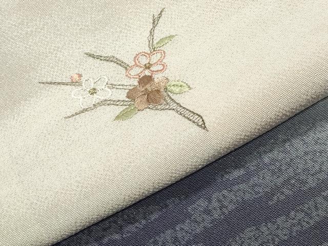平和屋着物●訪問着　刺繍　松皮菱花文　暈し染め　金糸　鬼しぼ縮緬　正絹　逸品　CABK2755gh