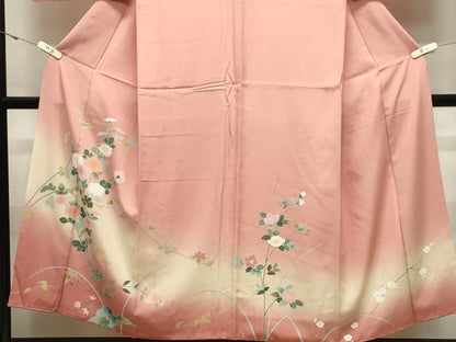平和屋着物●訪問着　枝花文　暈し染め　正絹　逸品　CABK2758gh