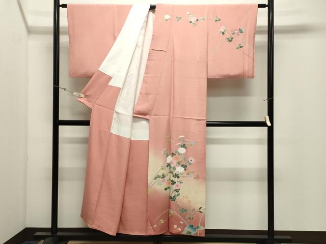 平和屋着物●訪問着　枝花文　暈し染め　正絹　逸品　CABK2758gh