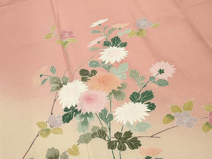 平和屋着物●訪問着　枝花文　暈し染め　正絹　逸品　CABK2758gh