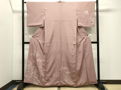 平和屋着物●訪問着　刺繍　草花文　正絹　逸品　CABK2759gh