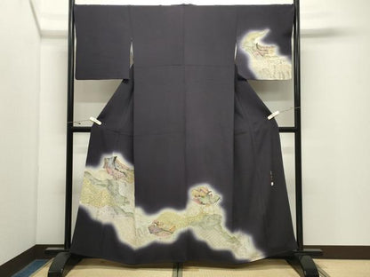 平和屋着物●訪問着　加納義己　十二単　暈し染め　金銀彩　正絹　逸品　CABK2764gh