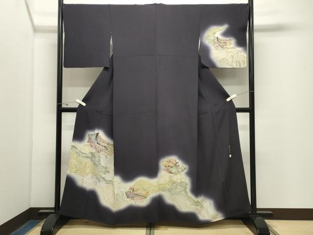 平和屋着物●訪問着　加納義己　十二単　暈し染め　金銀彩　正絹　逸品　CABK2764gh