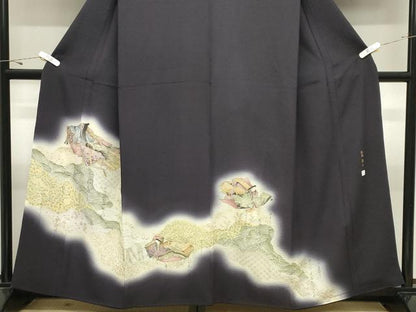 平和屋着物●訪問着　加納義己　十二単　暈し染め　金銀彩　正絹　逸品　CABK2764gh