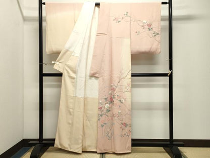 平和屋着物●訪問着　友禅　作家物　枝花文　暈し染め　正絹　逸品　CABK2767gh