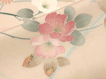 平和屋着物●訪問着　友禅　作家物　枝花文　暈し染め　正絹　逸品　CABK2767gh