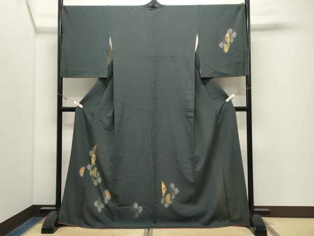 平和屋着物●訪問着　竹屋町刺繍　舞花文　金彩　ロング丈　正絹　逸品　CABK2769gh