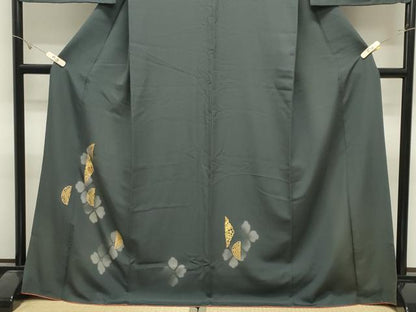 平和屋着物●訪問着　竹屋町刺繍　舞花文　金彩　ロング丈　正絹　逸品　CABK2769gh