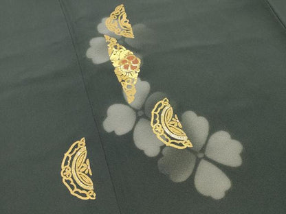 平和屋着物●訪問着　竹屋町刺繍　舞花文　金彩　ロング丈　正絹　逸品　CABK2769gh