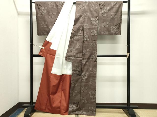 平和屋着物●本場大島紬　7マルキ　舞花文　三越扱い　正絹　逸品　未使用　CABK2771gh