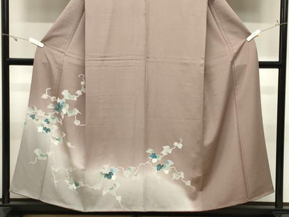 平和屋着物●訪問着　葡萄蔦の葉文　暈し染め　金銀彩　正絹　逸品　CABK2772gh