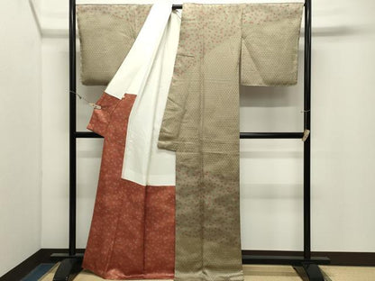 平和屋着物●訪問着　籠目舞花文　正絹　逸品　CABK2774gh