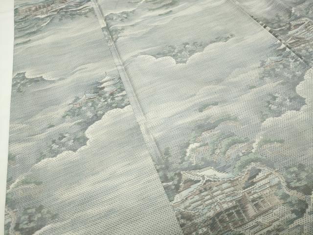 平和屋着物●本場大島紬　白大島　7マルキ　風景文　正絹　逸品　CABK2777gh