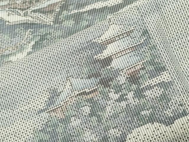 平和屋着物●本場大島紬　白大島　7マルキ　風景文　正絹　逸品　CABK2777gh