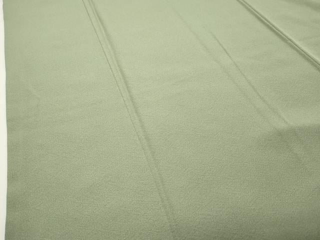 平和屋着物●男性　色無地　山葵色　正絹　逸品　CABK2780gh