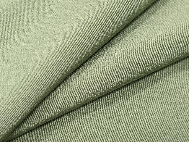 平和屋着物●男性　色無地　山葵色　正絹　逸品　CABK2780gh