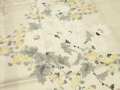平和屋着物●訪問着　手描き　草花文　暈し染め　正絹　逸品　CABK2785gh