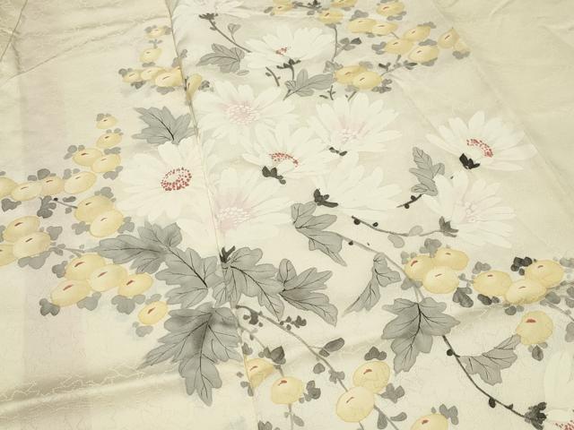 平和屋着物●訪問着　手描き　草花文　暈し染め　正絹　逸品　CABK2785gh