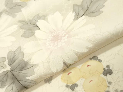 平和屋着物●訪問着　手描き　草花文　暈し染め　正絹　逸品　CABK2785gh