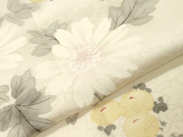 平和屋着物●訪問着　手描き　草花文　暈し染め　正絹　逸品　CABK2785gh