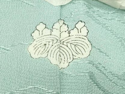 平和屋着物●上質な色無地　霞地紋　水色　正絹　逸品　未使用　CABK2794gh