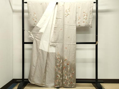 平和屋着物●訪問着　駒刺繍　萩文　暈し染め　金彩　正絹　逸品　CABK2796gh