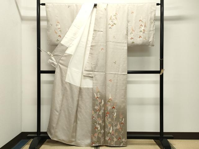 平和屋着物●訪問着　駒刺繍　萩文　暈し染め　金彩　正絹　逸品　CABK2796gh
