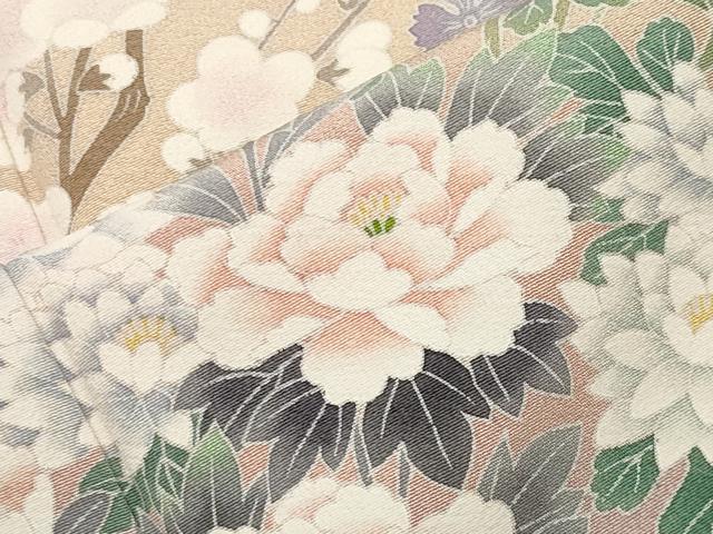 平和屋着物●訪問着　友禅　花籠文　暈し染め　正絹　逸品　CABK2800gh