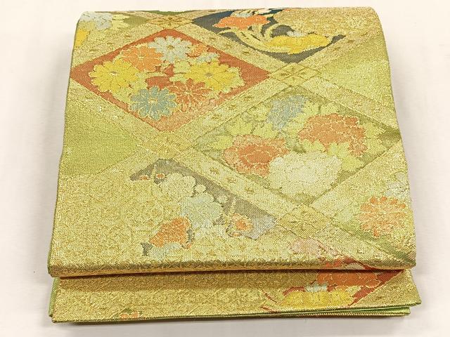 平和屋着物◎六通柄袋帯　雲重ね鼻文　金糸　正絹　逸品　CABK2802yk