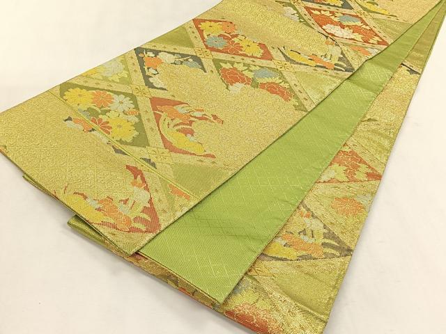 平和屋着物◎六通柄袋帯　雲重ね鼻文　金糸　正絹　逸品　CABK2802yk