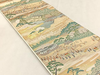 平和屋着物◎六通柄袋帯　廣重江戸百景　金糸　正絹　逸品　CABK2803yk