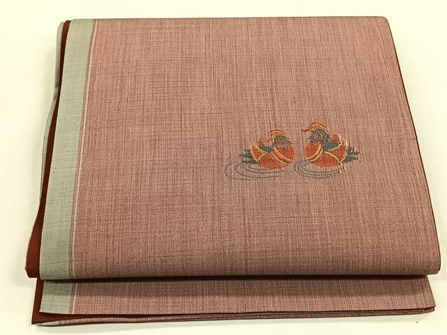 平和屋着物◎太鼓柄袋帯　鴛鴦文　正絹　逸品　CABK2804yk