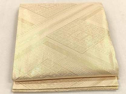 平和屋着物◎佐賀錦　両面　六通柄袋帯　雲重ね吉祥文　金糸　正絹　逸品　CABK2807yk