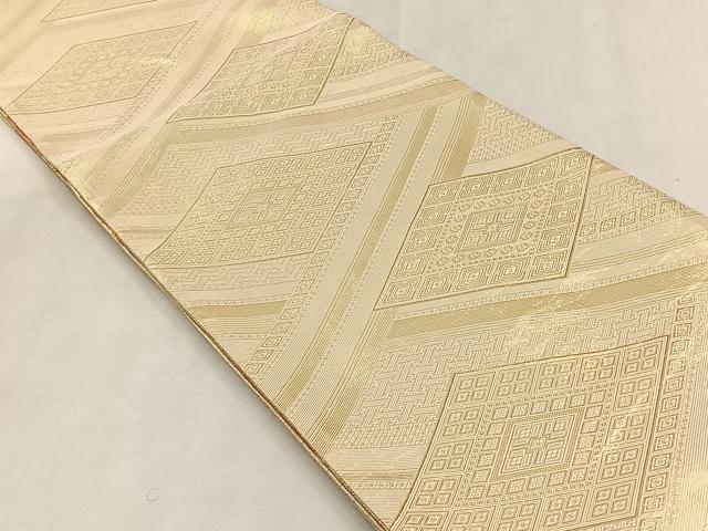 平和屋着物◎佐賀錦　両面　六通柄袋帯　雲重ね吉祥文　金糸　正絹　逸品　CABK2807yk