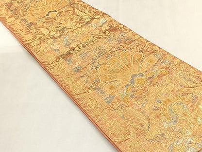 平和屋着物◎六通柄袋帯　花鳥文　金銀糸　正絹　逸品　CABK2814yk