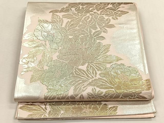 平和屋着物◎六通柄袋帯　草花文　金銀糸　正絹　逸品　CABK2817yk