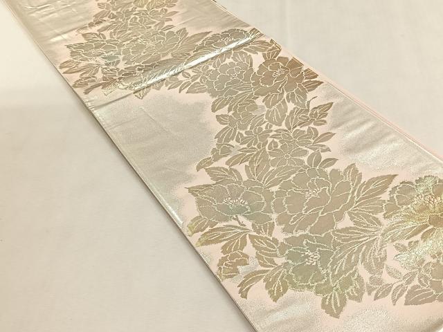 平和屋着物◎六通柄袋帯　草花文　金銀糸　正絹　逸品　CABK2817yk