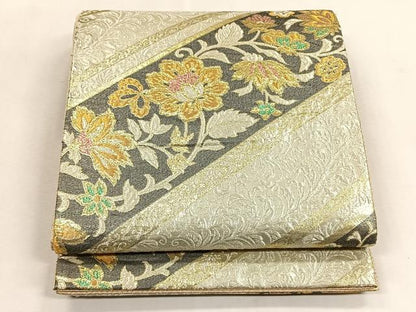 平和屋着物◎佐賀錦　六通柄袋帯　更紗花唐草文　金銀糸　正絹　逸品　CABK2819yk