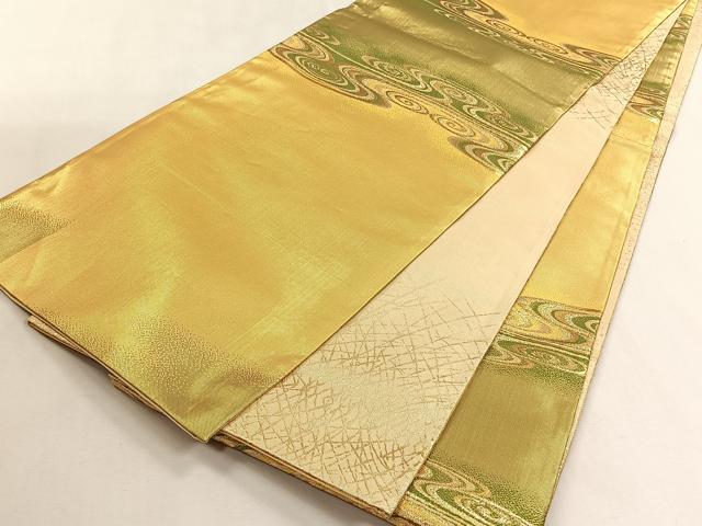 平和屋着物◎両面　全通柄袋帯　流水文　金銀糸　正絹　逸品　CABK2824yk