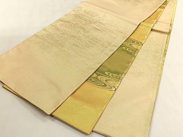 平和屋着物◎両面　全通柄袋帯　流水文　金銀糸　正絹　逸品　CABK2824yk
