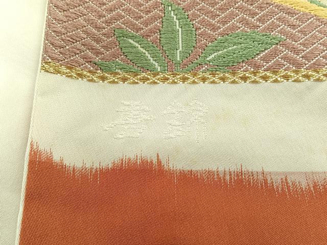 平和屋着物◎西陣　鈴木謹製　六通柄袋帯　唐織　唐錦　風雅華扇文　金糸　証紙付き　正絹　逸品　CABK2836yk