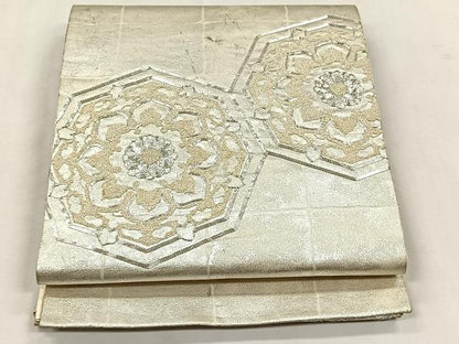 平和屋着物◎中国三大刺繍　相良刺繍　総刺繍　太鼓柄袋帯　駒刺繍　正倉院花文　銀糸　正絹　逸品　CABK2842yk
