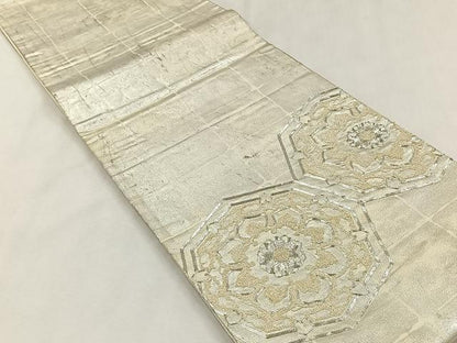 平和屋着物◎中国三大刺繍　相良刺繍　総刺繍　太鼓柄袋帯　駒刺繍　正倉院花文　銀糸　正絹　逸品　CABK2842yk