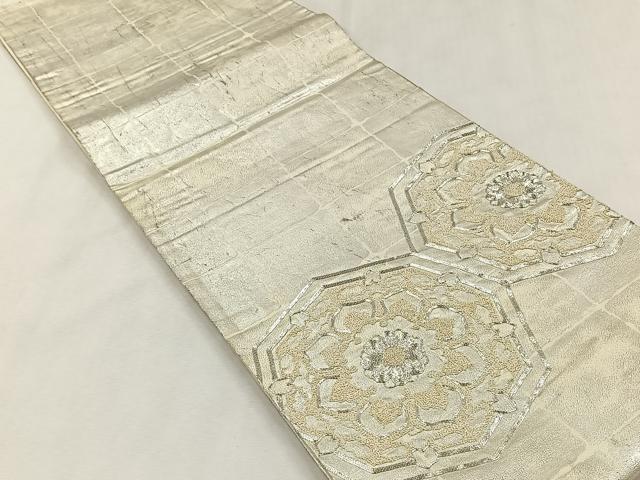 平和屋着物◎中国三大刺繍　相良刺繍　総刺繍　太鼓柄袋帯　駒刺繍　正倉院花文　銀糸　正絹　逸品　CABK2842yk