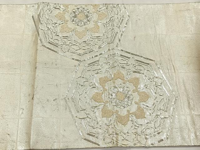 平和屋着物◎中国三大刺繍　相良刺繍　総刺繍　太鼓柄袋帯　駒刺繍　正倉院花文　銀糸　正絹　逸品　CABK2842yk