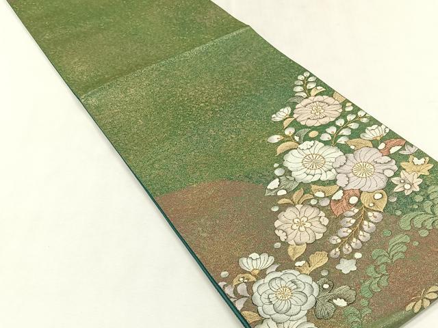 平和屋着物◎太鼓柄袋帯　辻が花　金糸　正絹　逸品　CABK2848yk