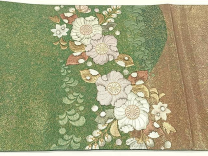 平和屋着物◎太鼓柄袋帯　辻が花　金糸　正絹　逸品　CABK2848yk